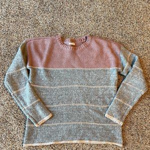 long sleeve crew neck knit sweater striped
